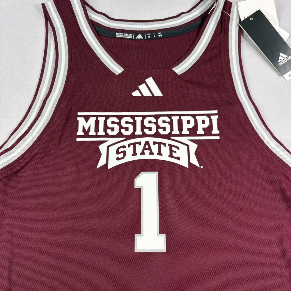 Mississippi State Bulldogs Jersey Mens M Red Adidas Basketball Swingman NCAA NEW
